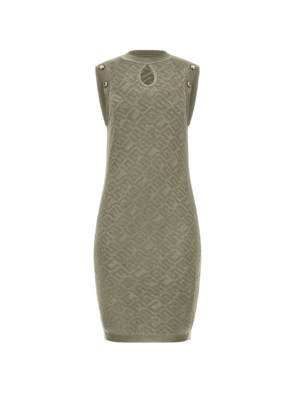Guess Usa Logo-jacquard Sweater Mini Dress In Green