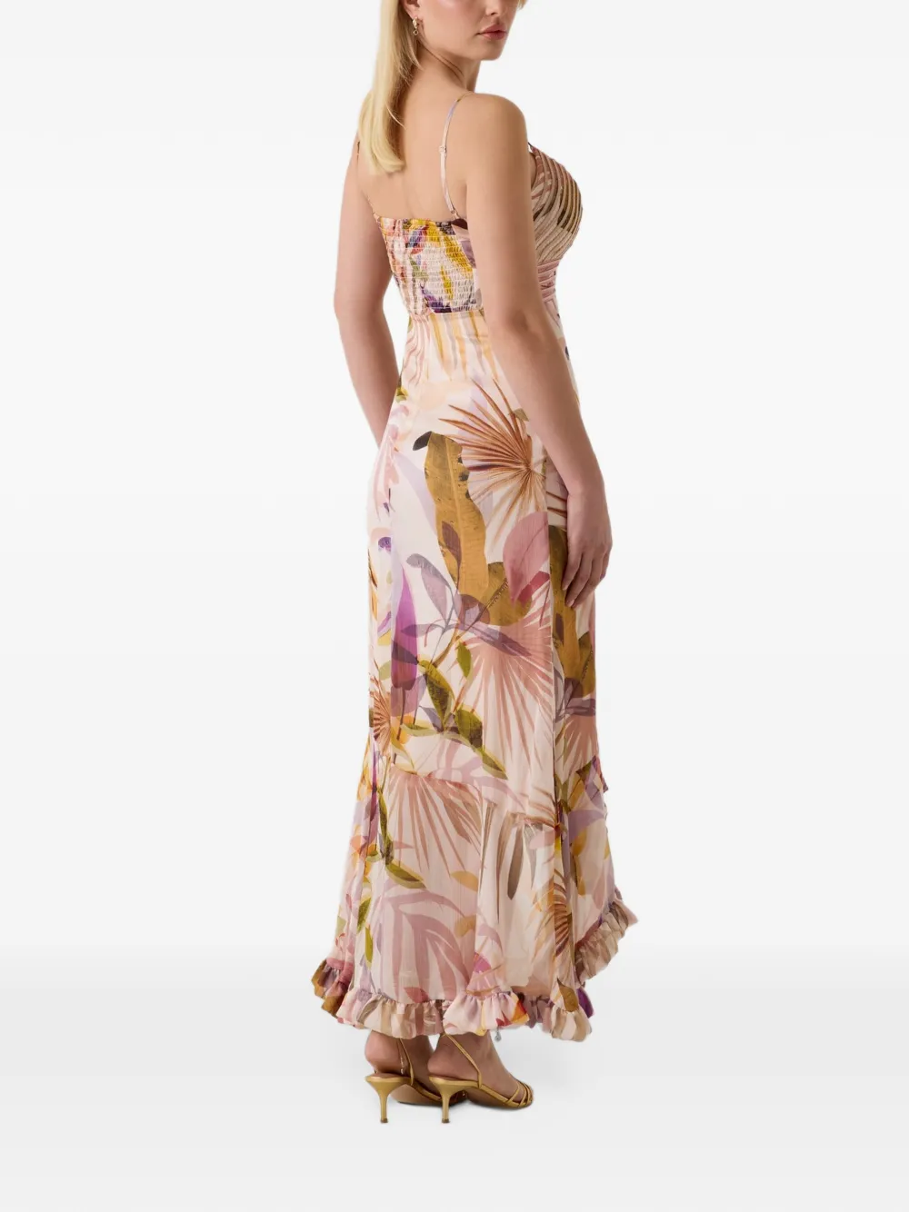GUESS USA Volant maxi-jurk Beige