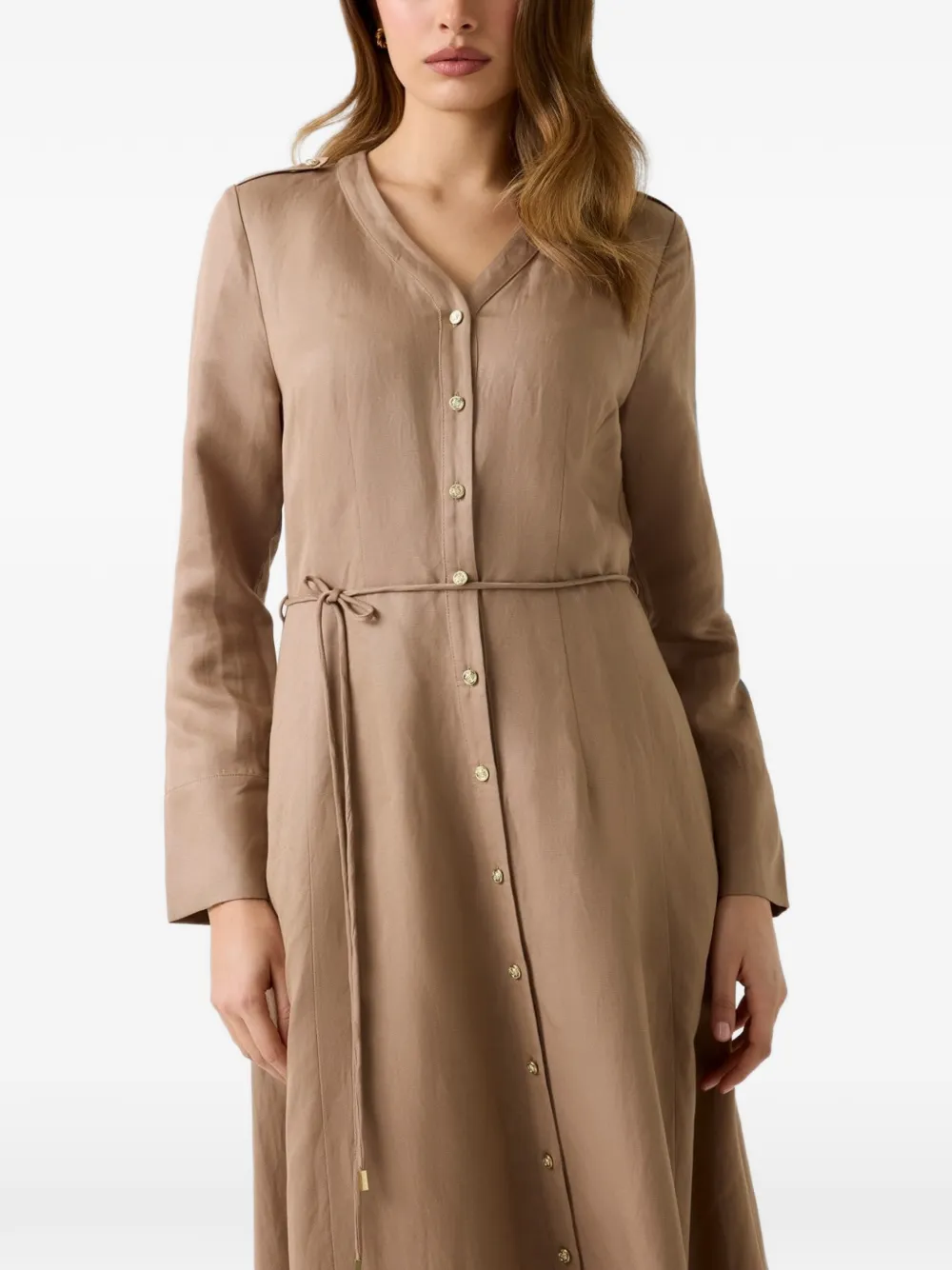 GUESS USA linen-blend maxi dress - Nude