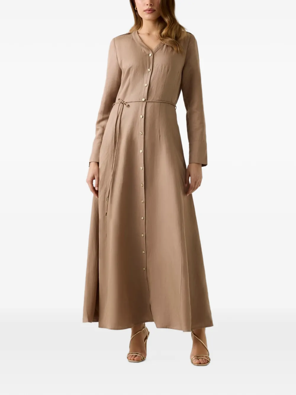 GUESS USA linen-blend maxi dress Beige