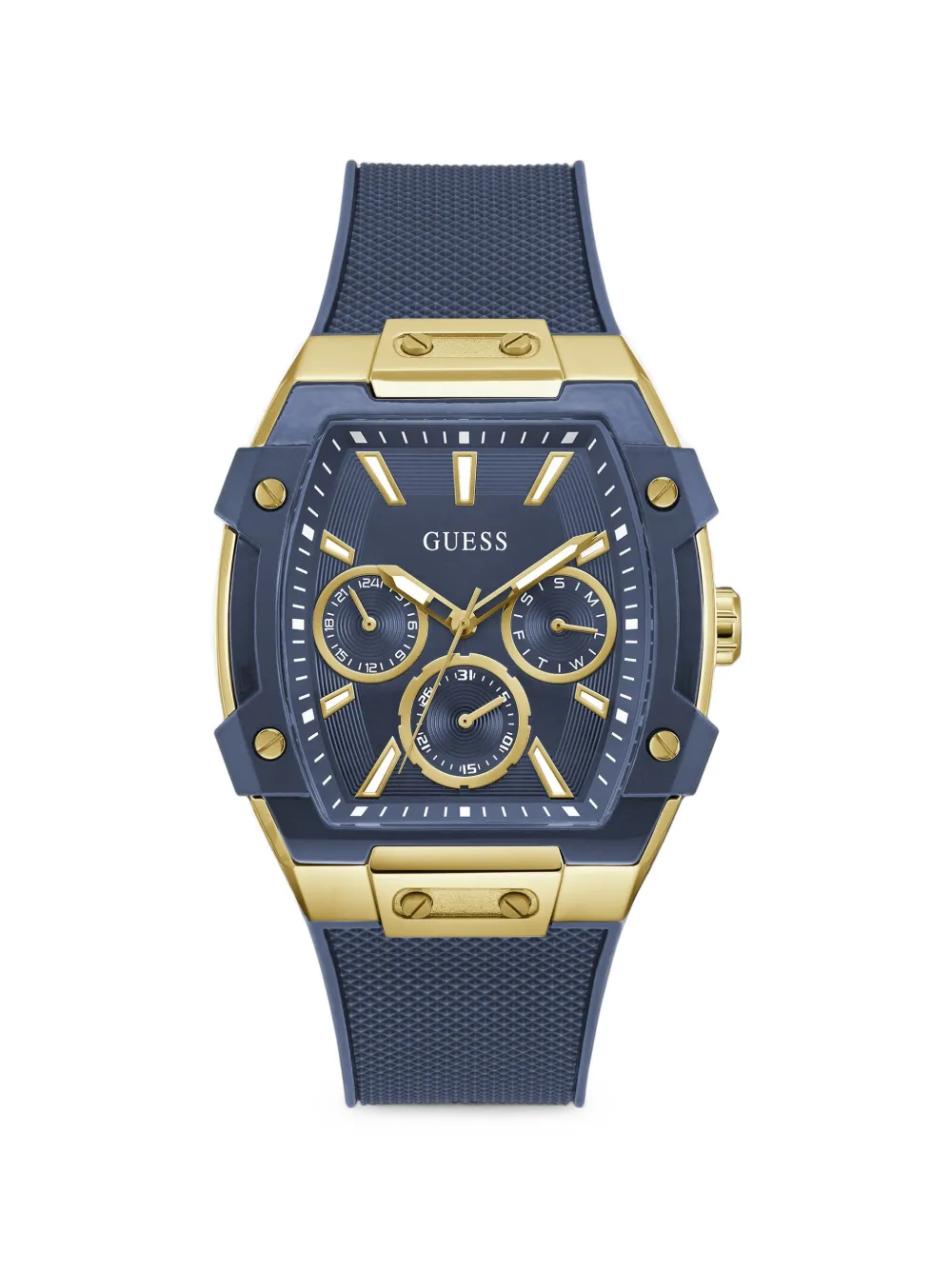 GUESS USA stilicone 43.5 mm multifunction watch - Blau