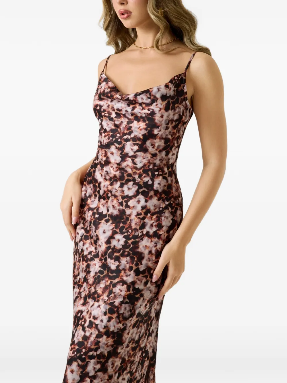 GUESS USA satin midi dress - Marrone