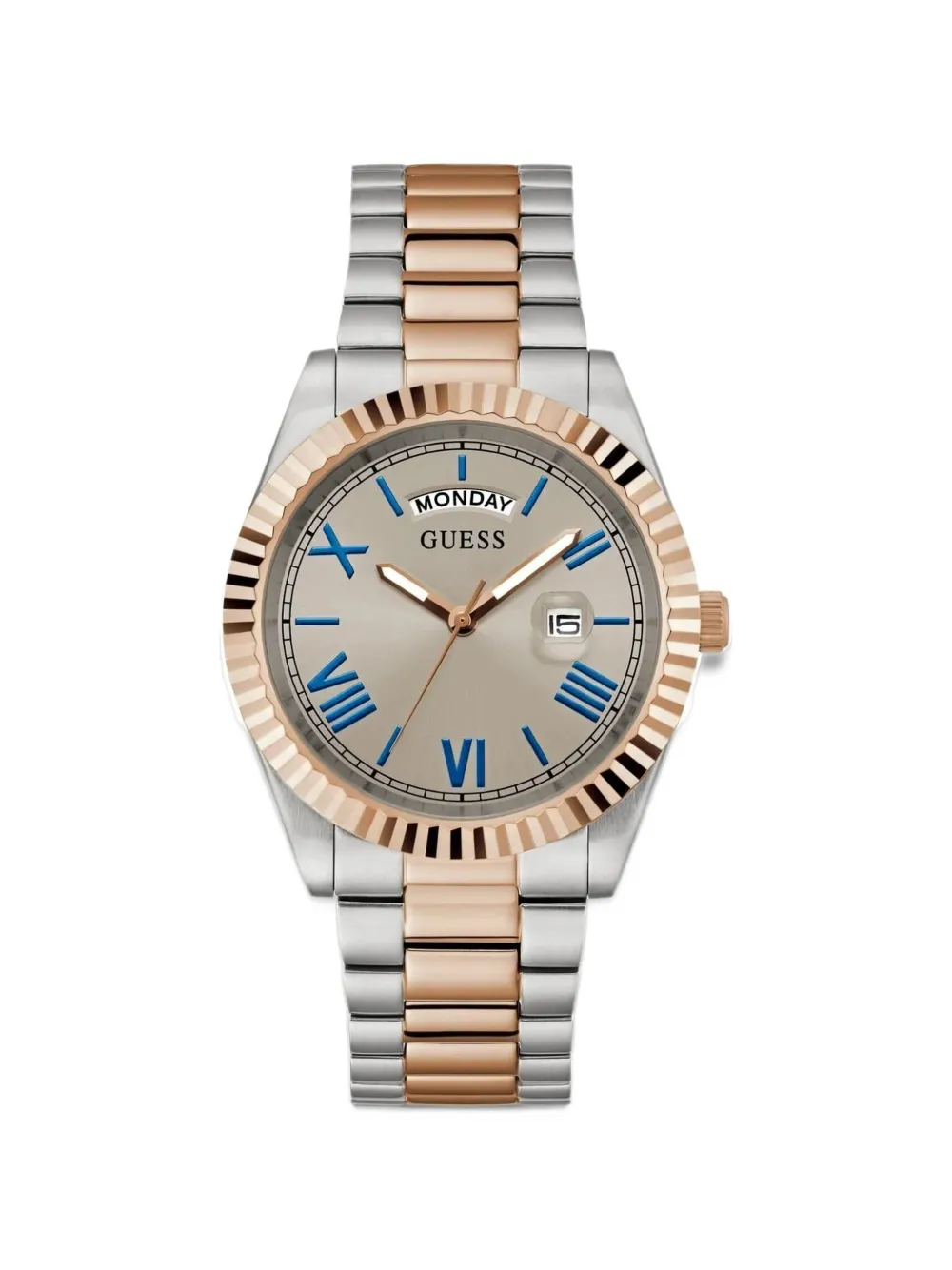 GUESS USA two-tone day-date 42mm watch - Toni neutri