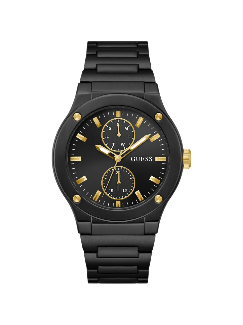 GUESS USA multi-function 44mm watch - Schwarz