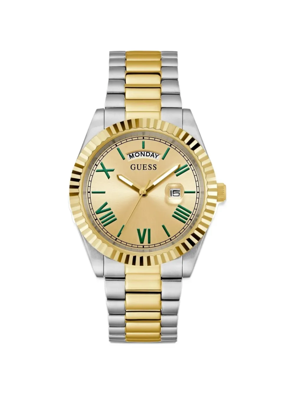 GUESS USA two-tone day-date 42mm watch - Oro