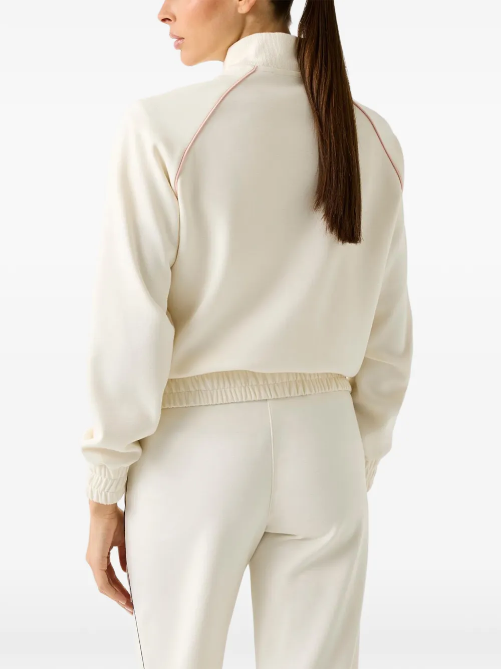 GUESS USA high neck full-zip sweater Beige