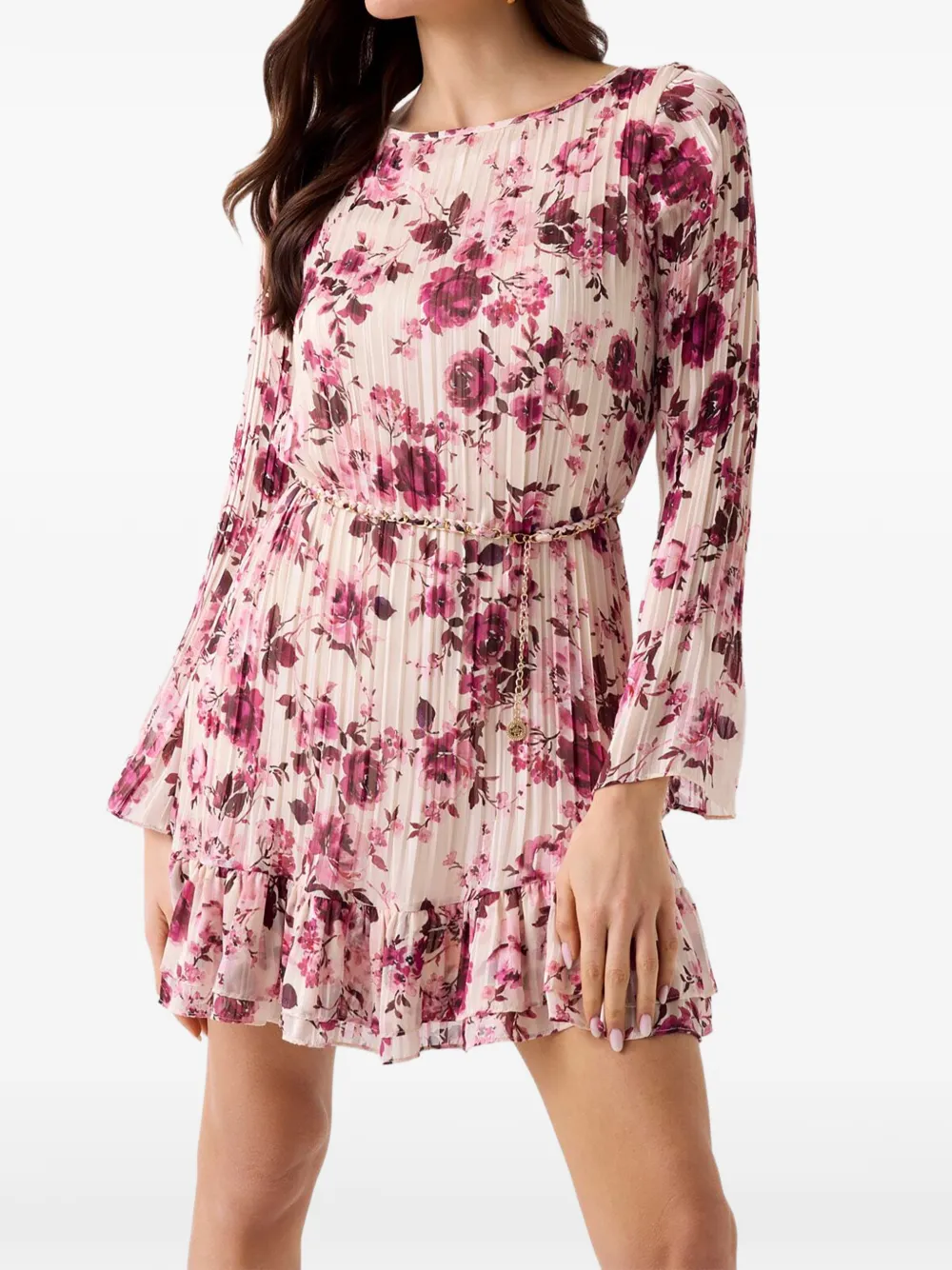 Guess Usa Floral Mini Dress In White
