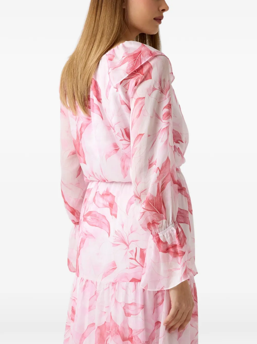 GUESS USA Ruffles printed blouse Wit