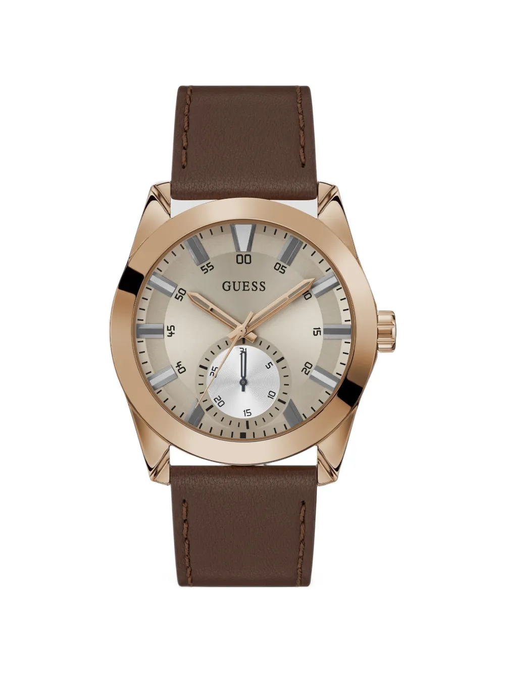 GUESS USA brown rose gold tone multi-function watch