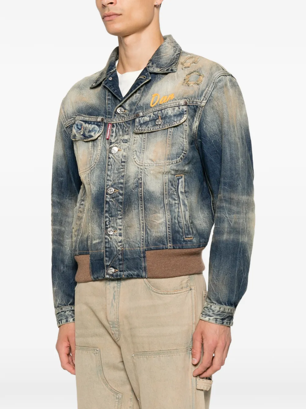 DSQUARED2 Gerafeld denim jack Blauw
