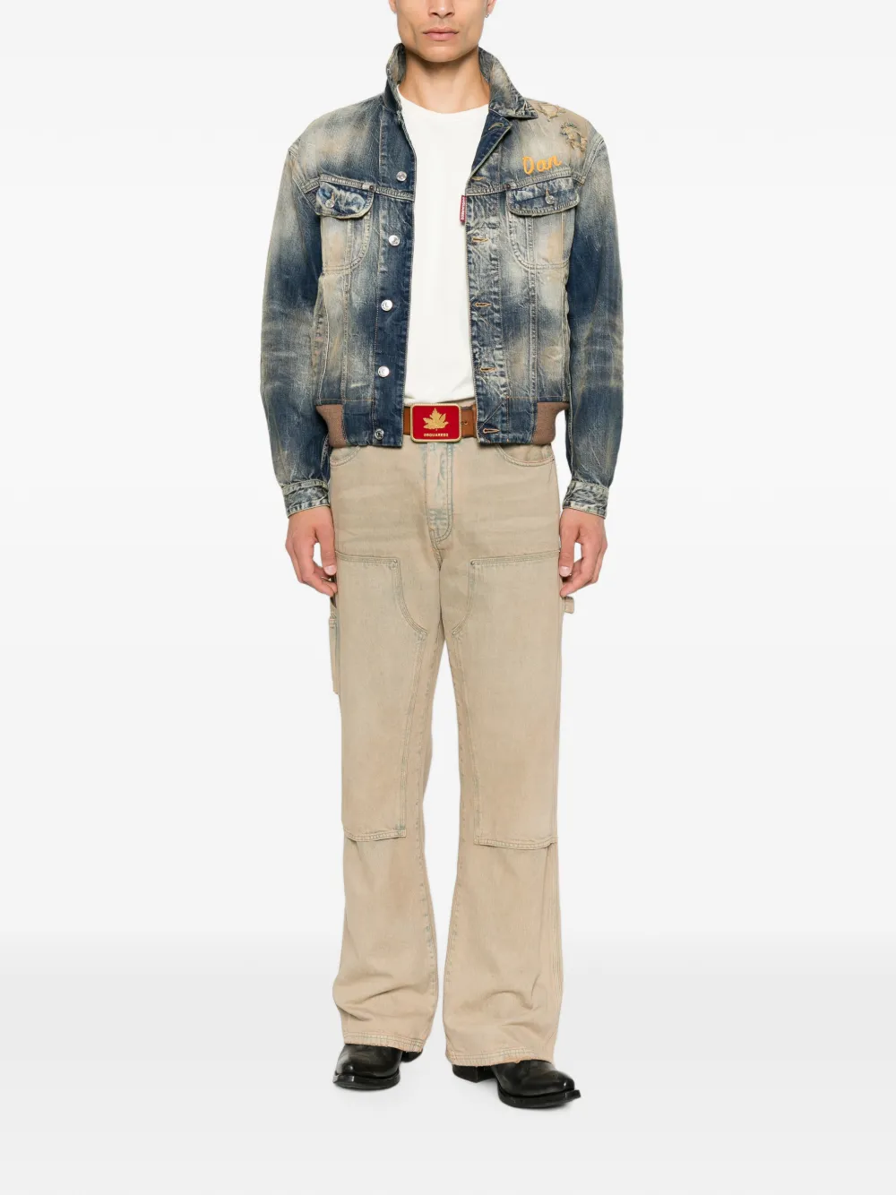 DSQUARED2 Gerafeld denim jack Blauw
