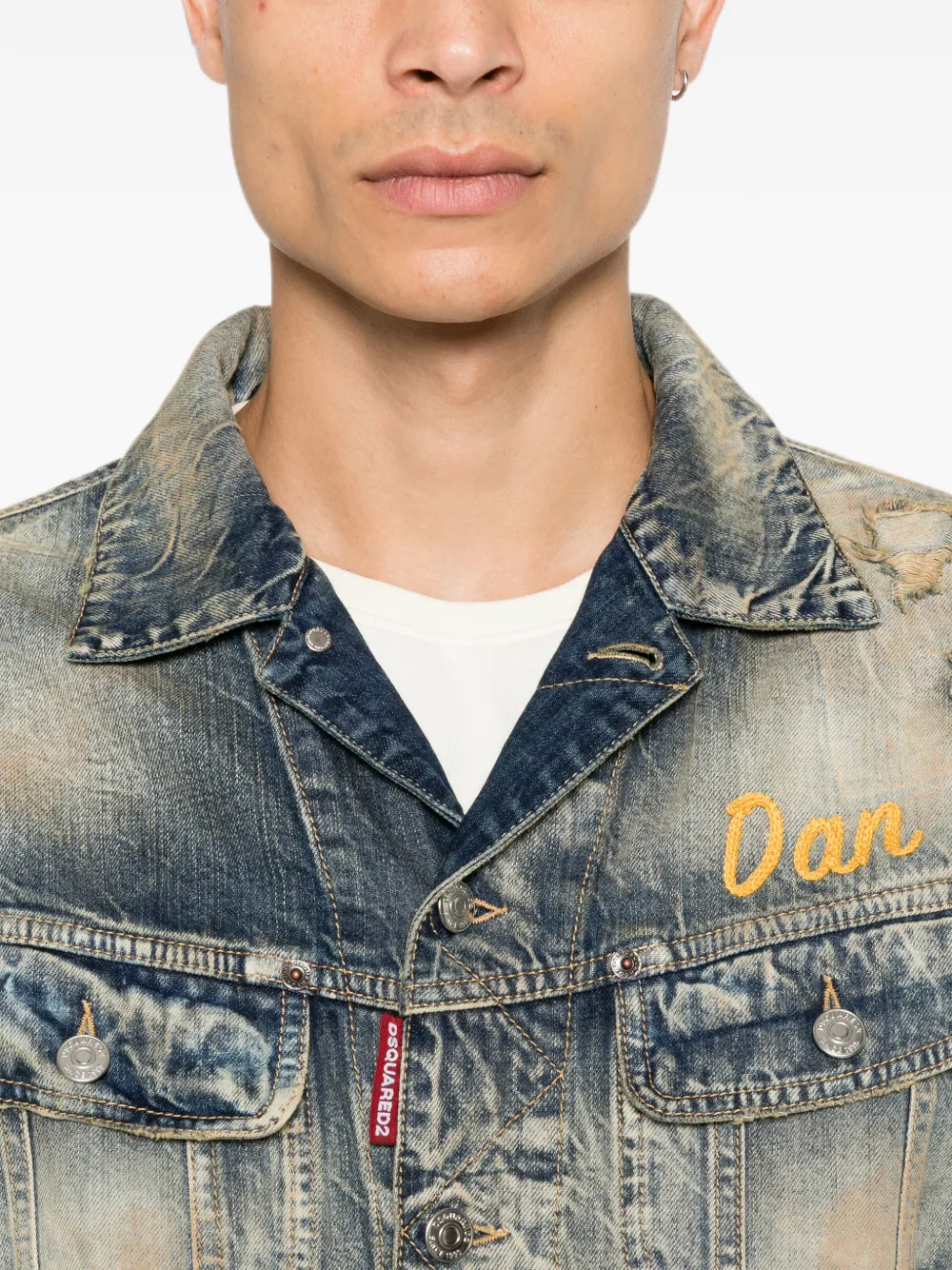 DSQUARED2 Gerafeld denim jack Blauw