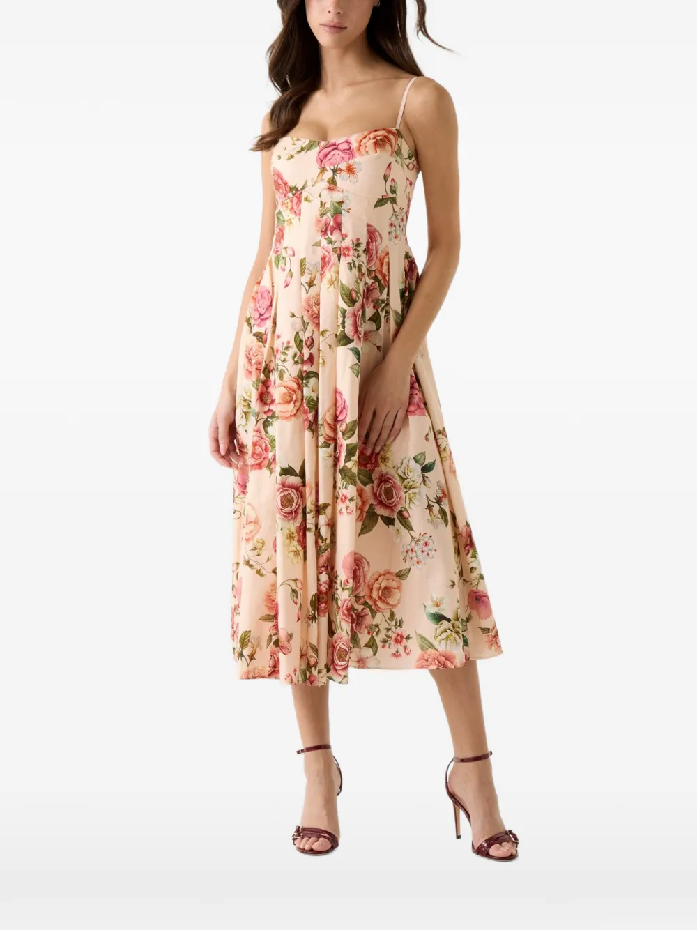 GUESS USA floral print maxi dress - Nude