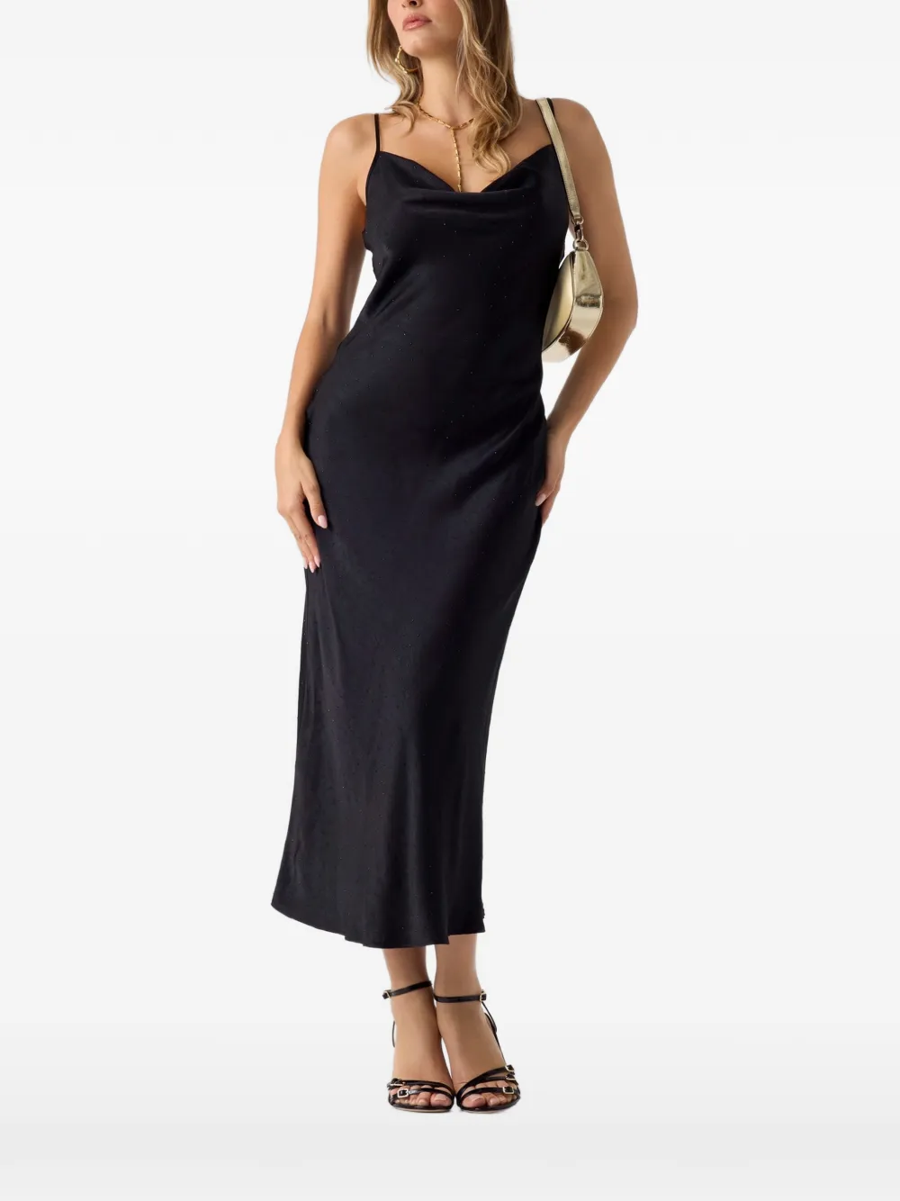 GUESS USA rhinestones slip dress - Nero
