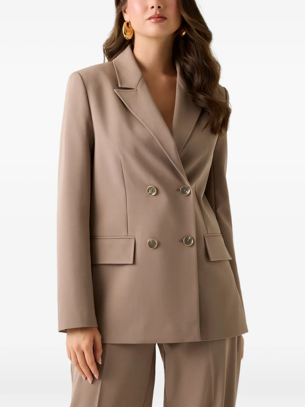 GUESS USA Nausica double-breasted blazer - beige/naturals - Nude