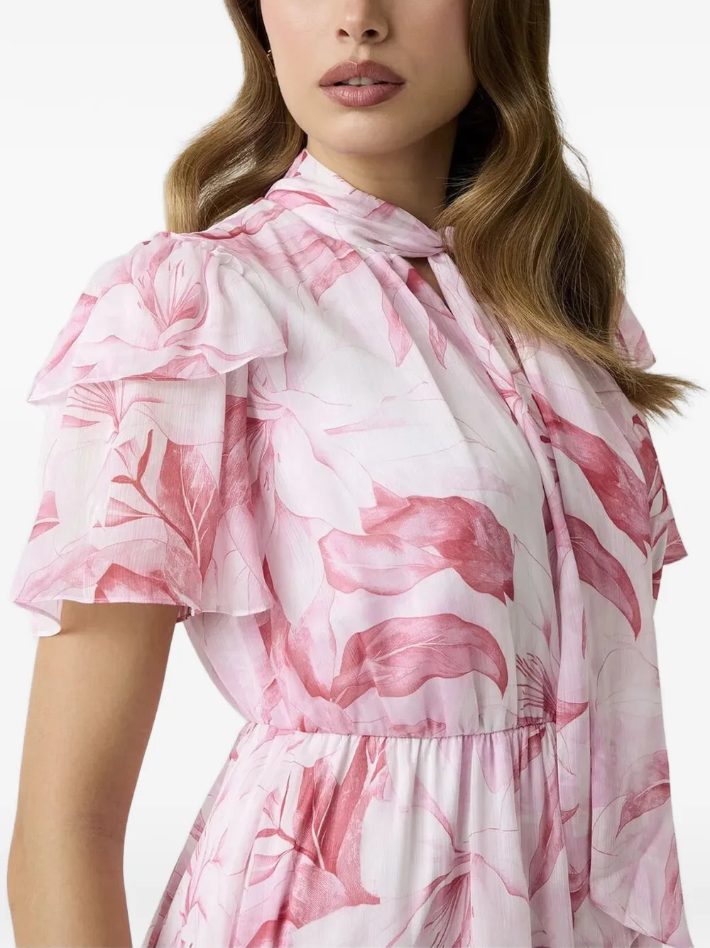 GUESS USA Laila belted long dress Wit