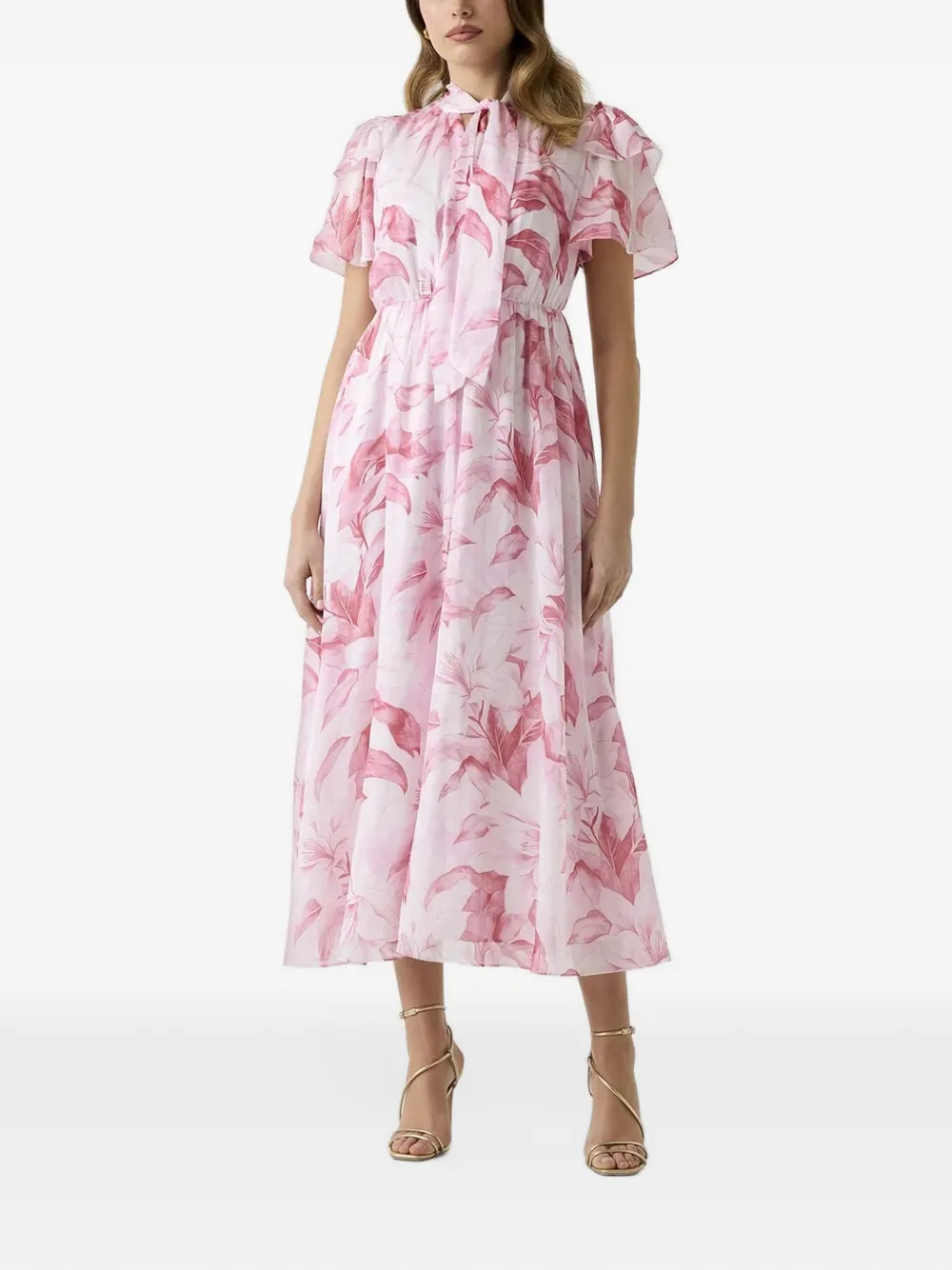 GUESS USA Laila belted long dress Wit