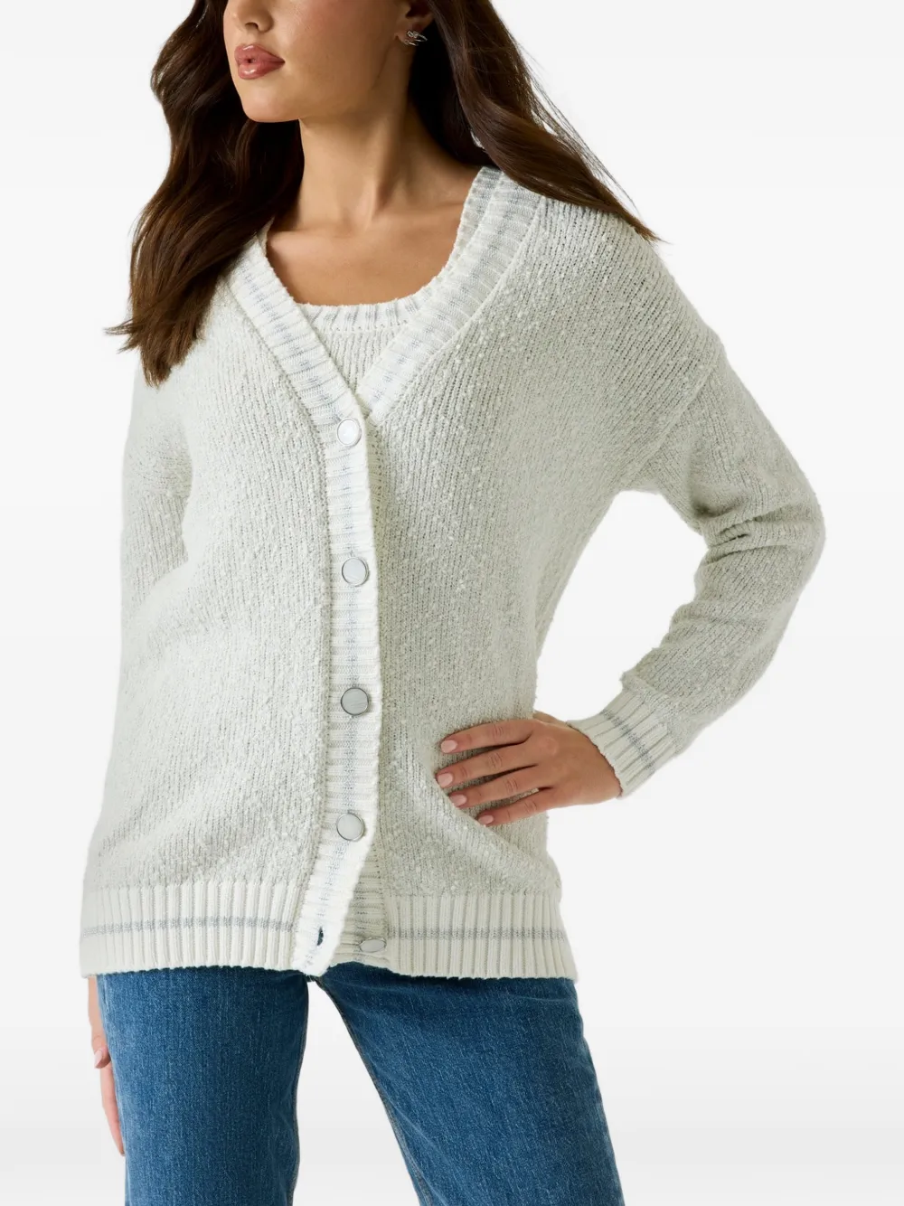 GUESS USA ls vn Veronica cardi swtr-beige/naturals - Toni neutri
