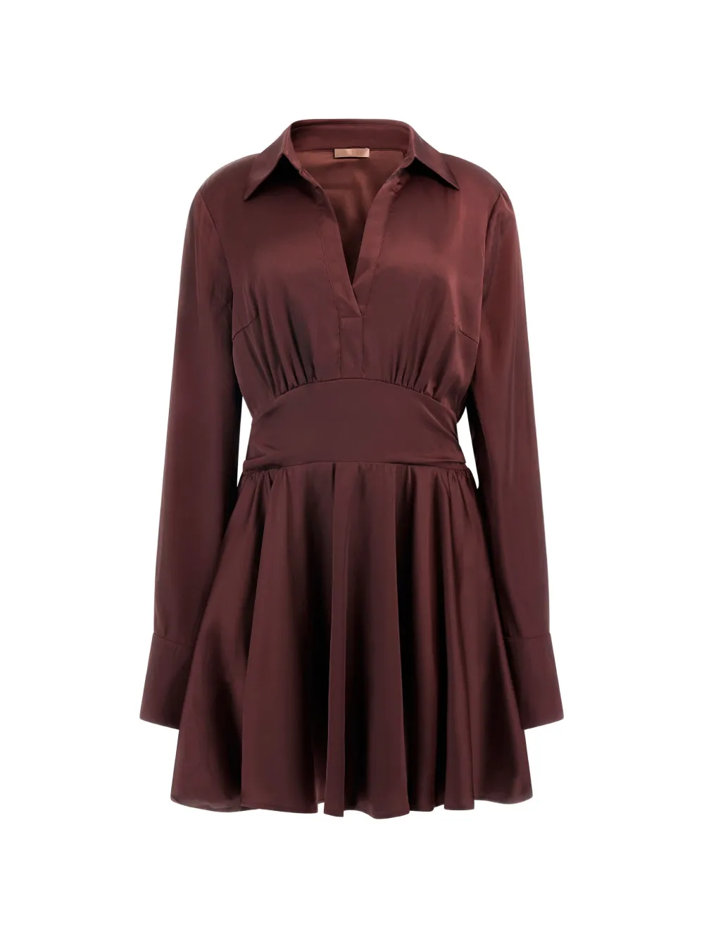 Guess Usa Flared Mini Dress In Burgundy