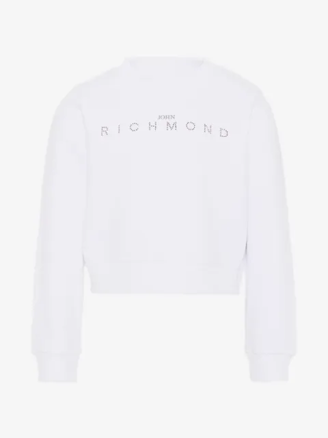 John Richmond Junior hoodie con detalles de cristal y logo estampado