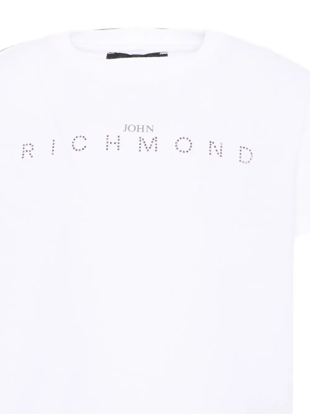 John Richmond Junior T-shirt met kristallen logo Wit