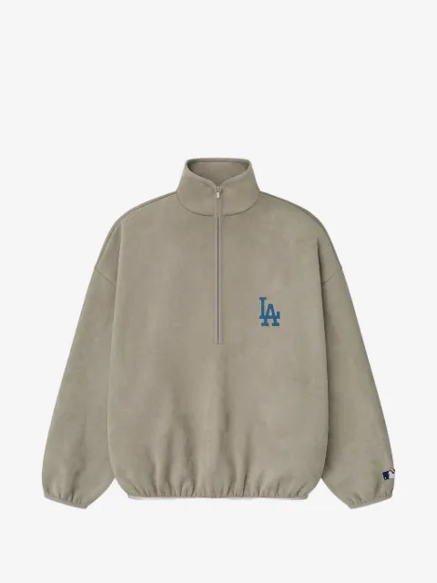 FEAR OF GOD ESSENTIALS Dodgers logo-embroidered half-zip sweatshirt