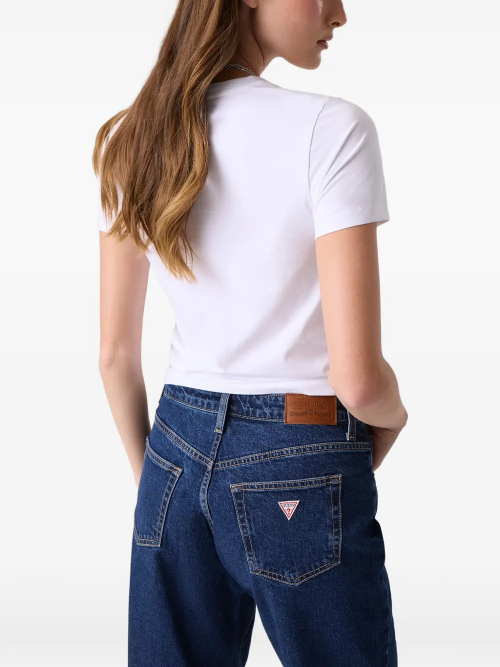 GUESS USA slim logo-print T-shirt Wit