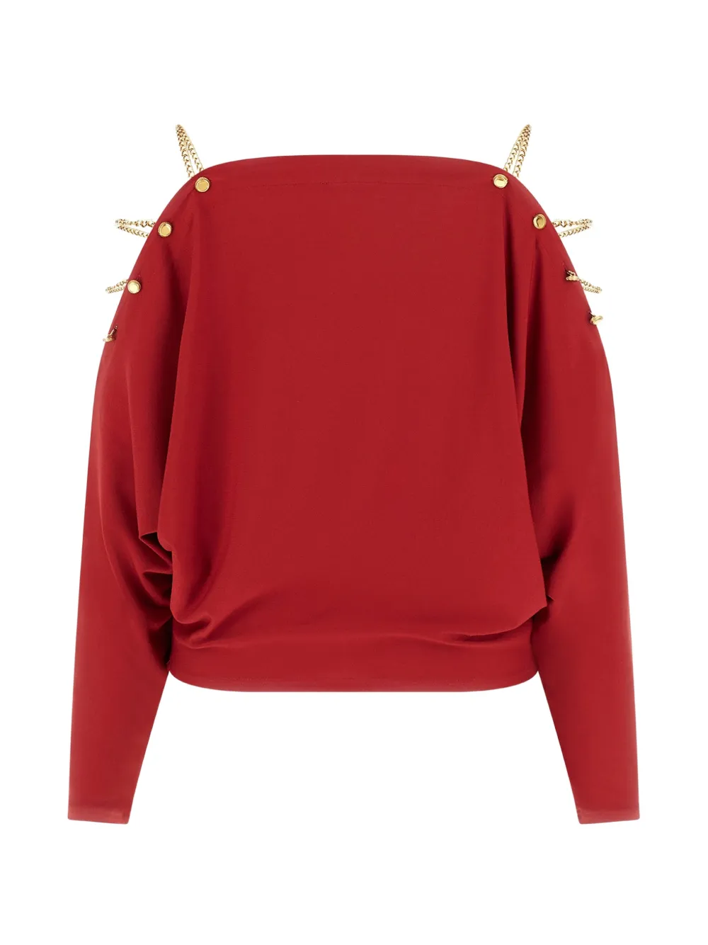 GUESS USA chain-link cold-shoulder top Rood