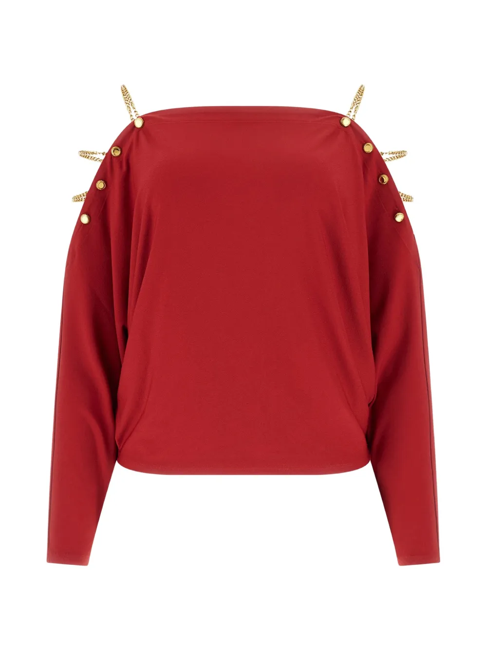 GUESS USA chain-link cold-shoulder top Rood