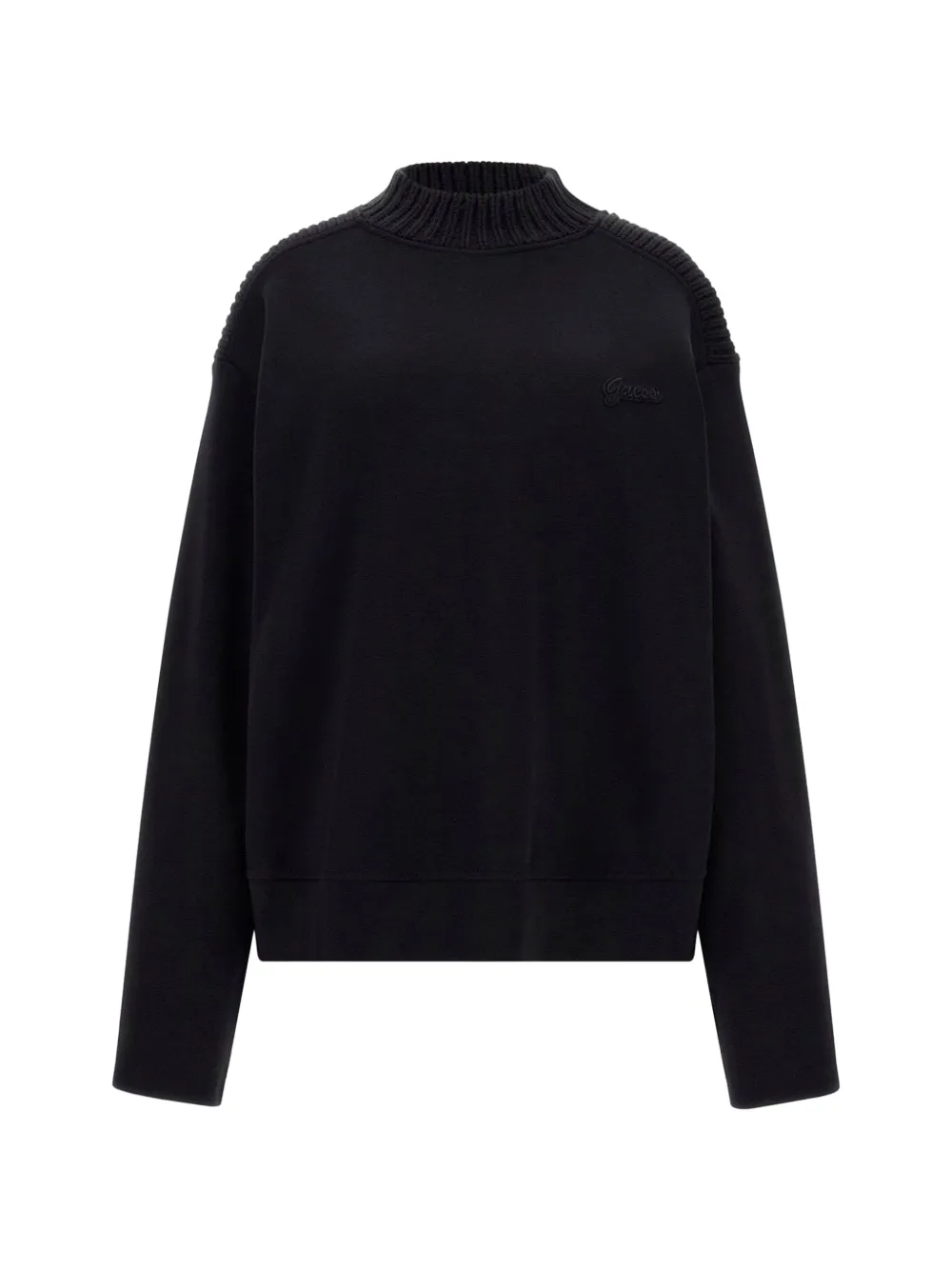 GUESS USA ribbed-knit panel sweatshirt - Schwarz