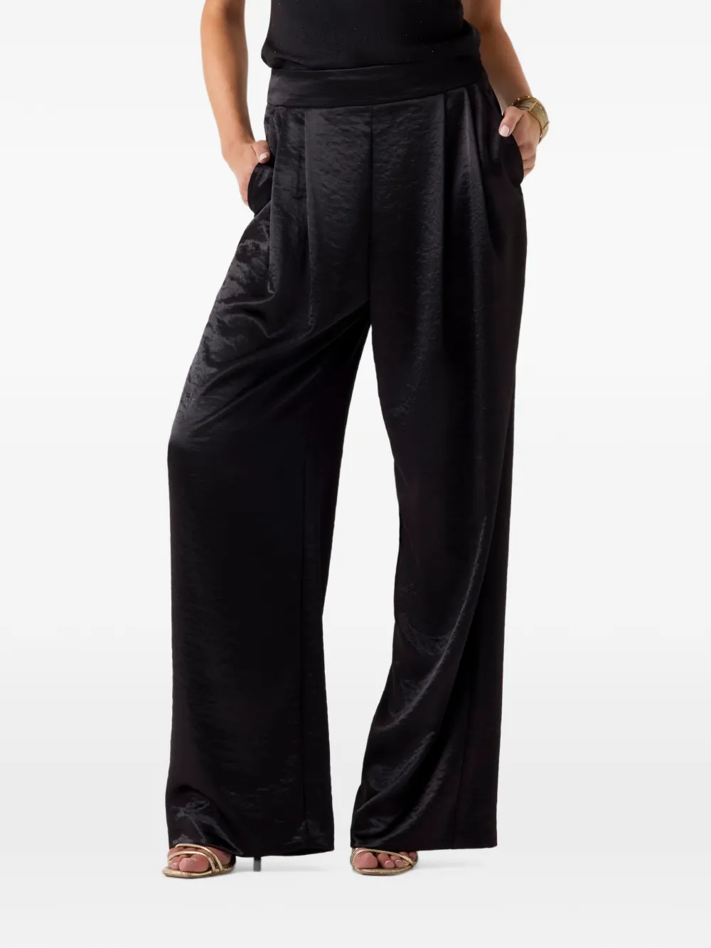 GUESS USA satin wide leg pants - Nero
