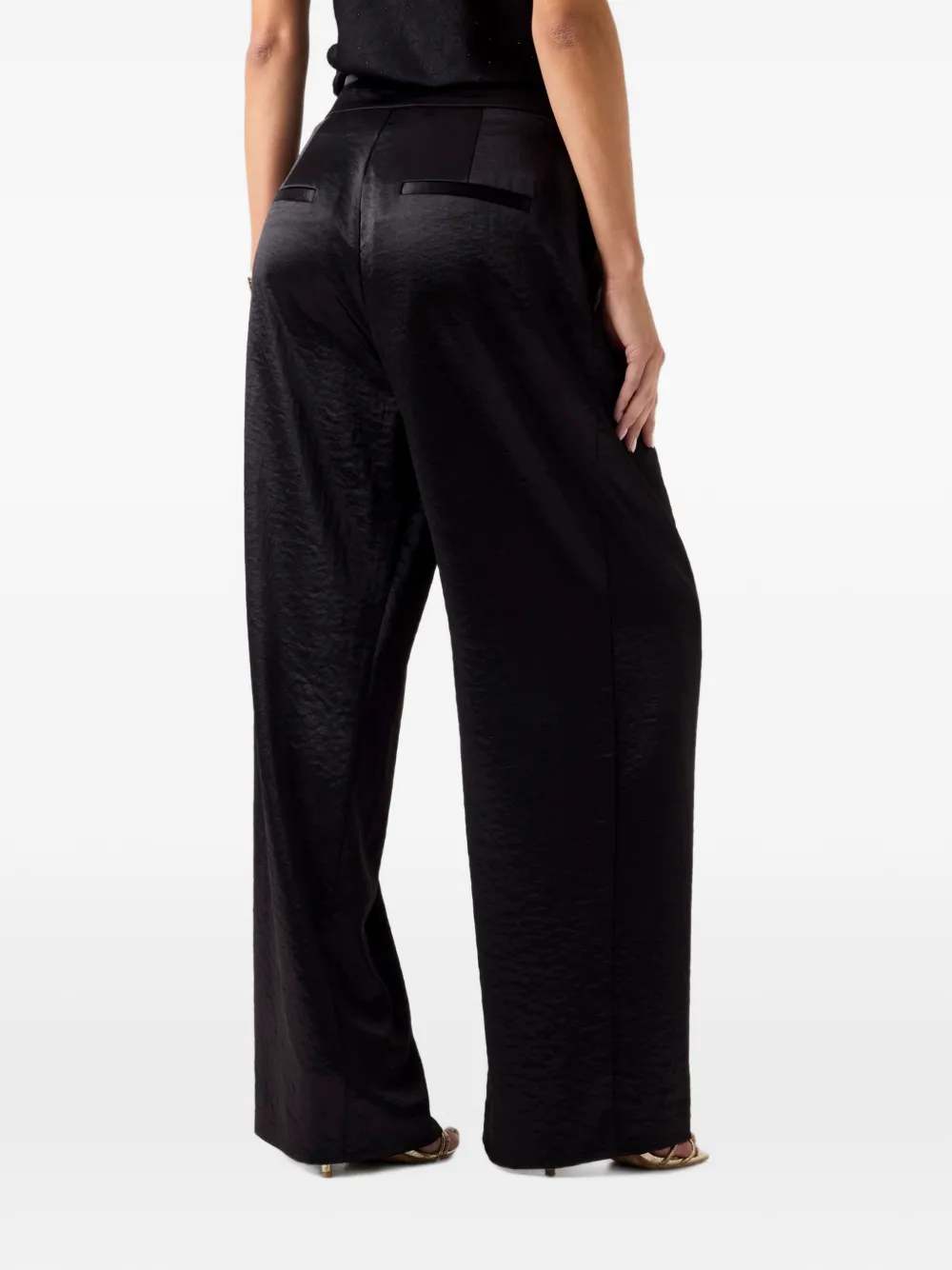 GUESS USA satin wide leg pants Zwart