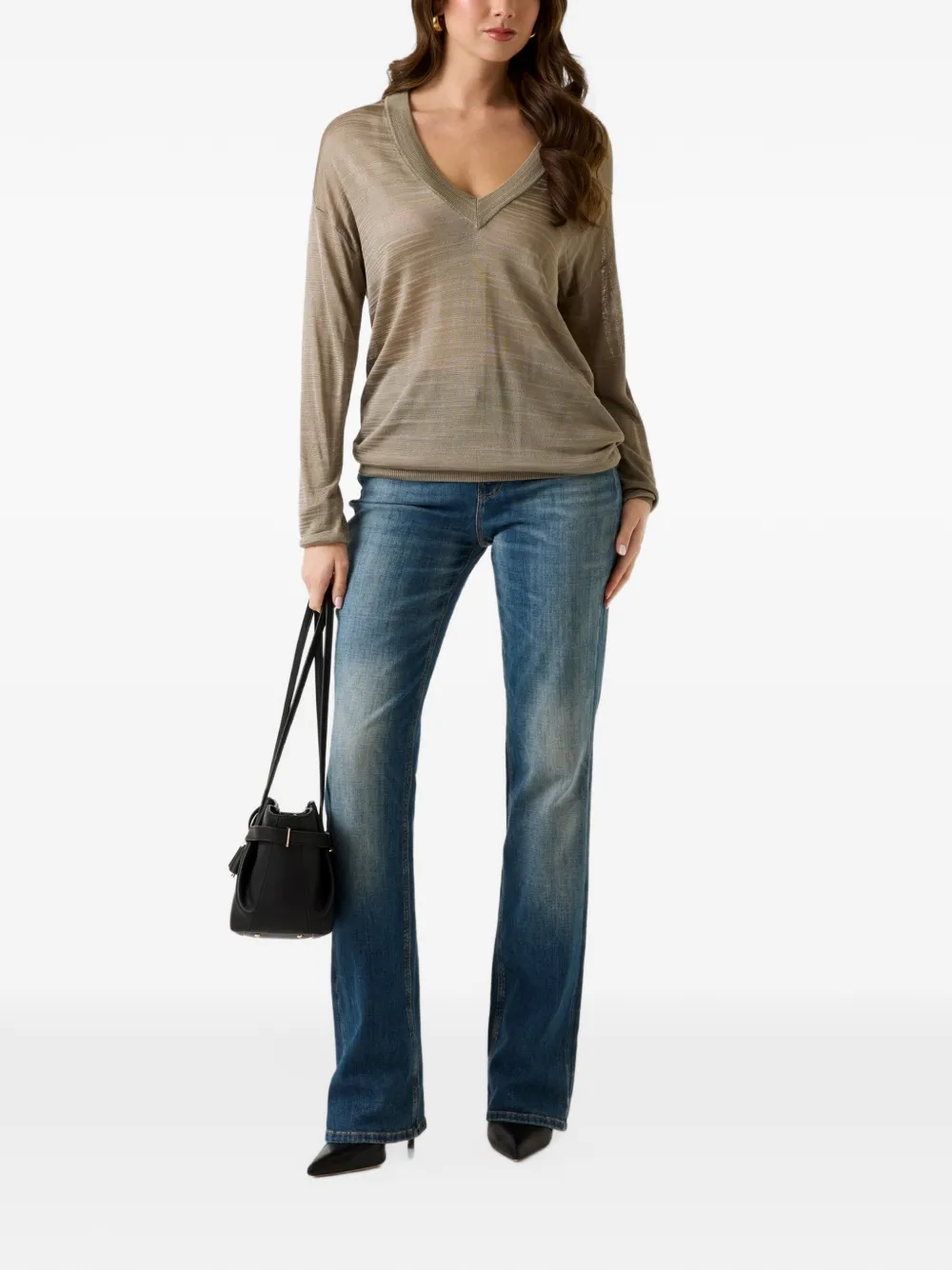 GUESS USA V-neck sweater Beige