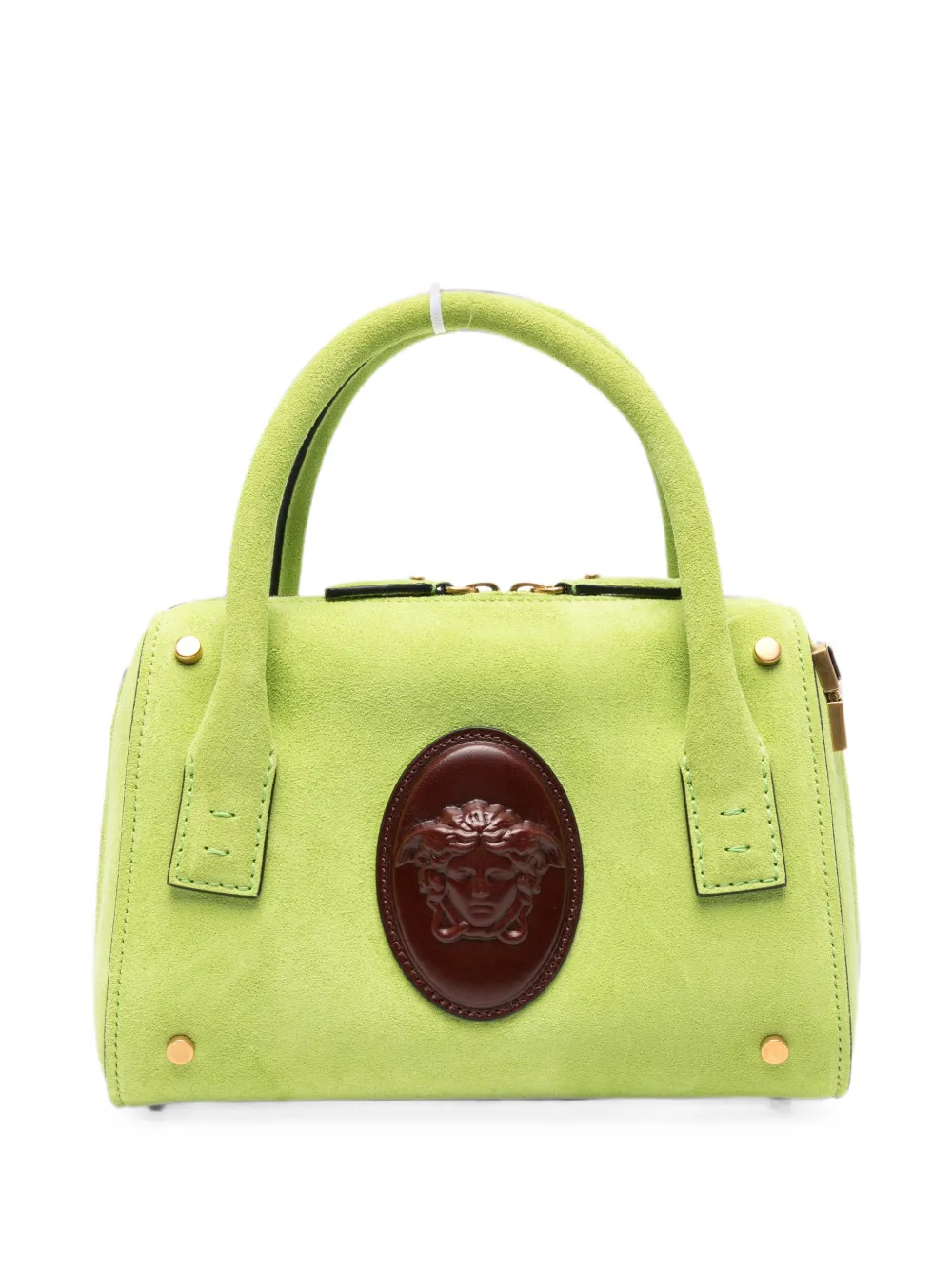Versace Medusa-plaque suede tote bag - Green