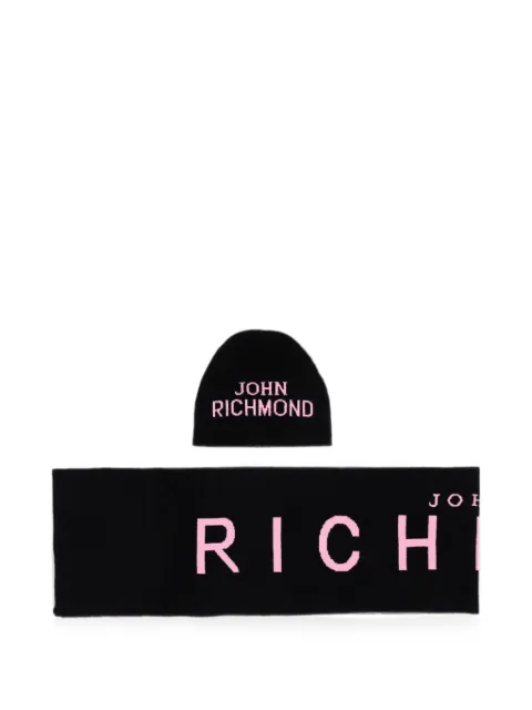 John Richmond Junior logo-intarsia beanie hat