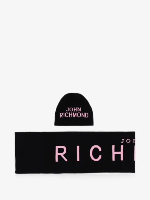 John Richmond Junior logo-intarsia beanie hat