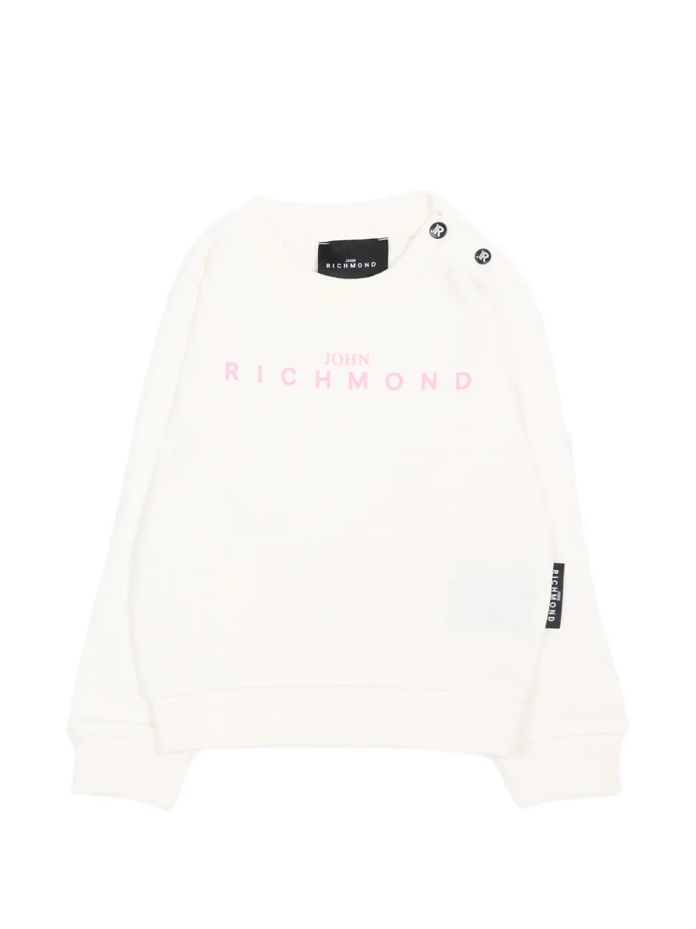 John Richmond Junior logo-print shoulder-button sweater - Toni neutri