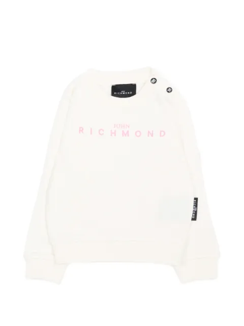 John Richmond Junior logo-print shoulder-button sweater