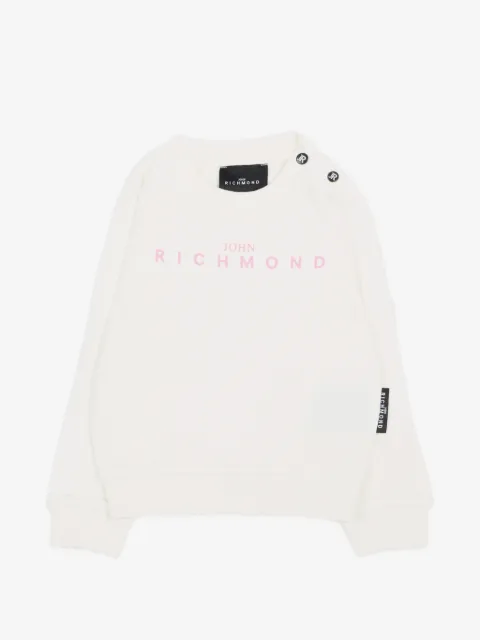 John Richmond Junior logo-print shoulder-button sweater