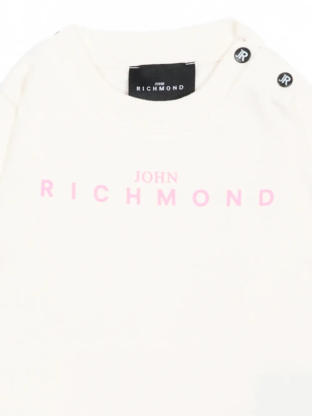 John Richmond Junior logoprint trui met schouderknoop Beige