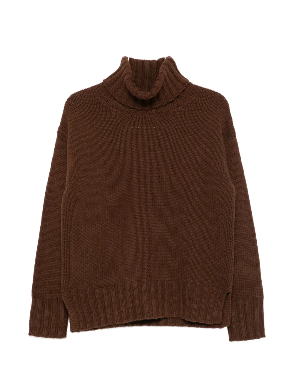 Jucca Ribbed-knit Roll-neck Sweater In Brown