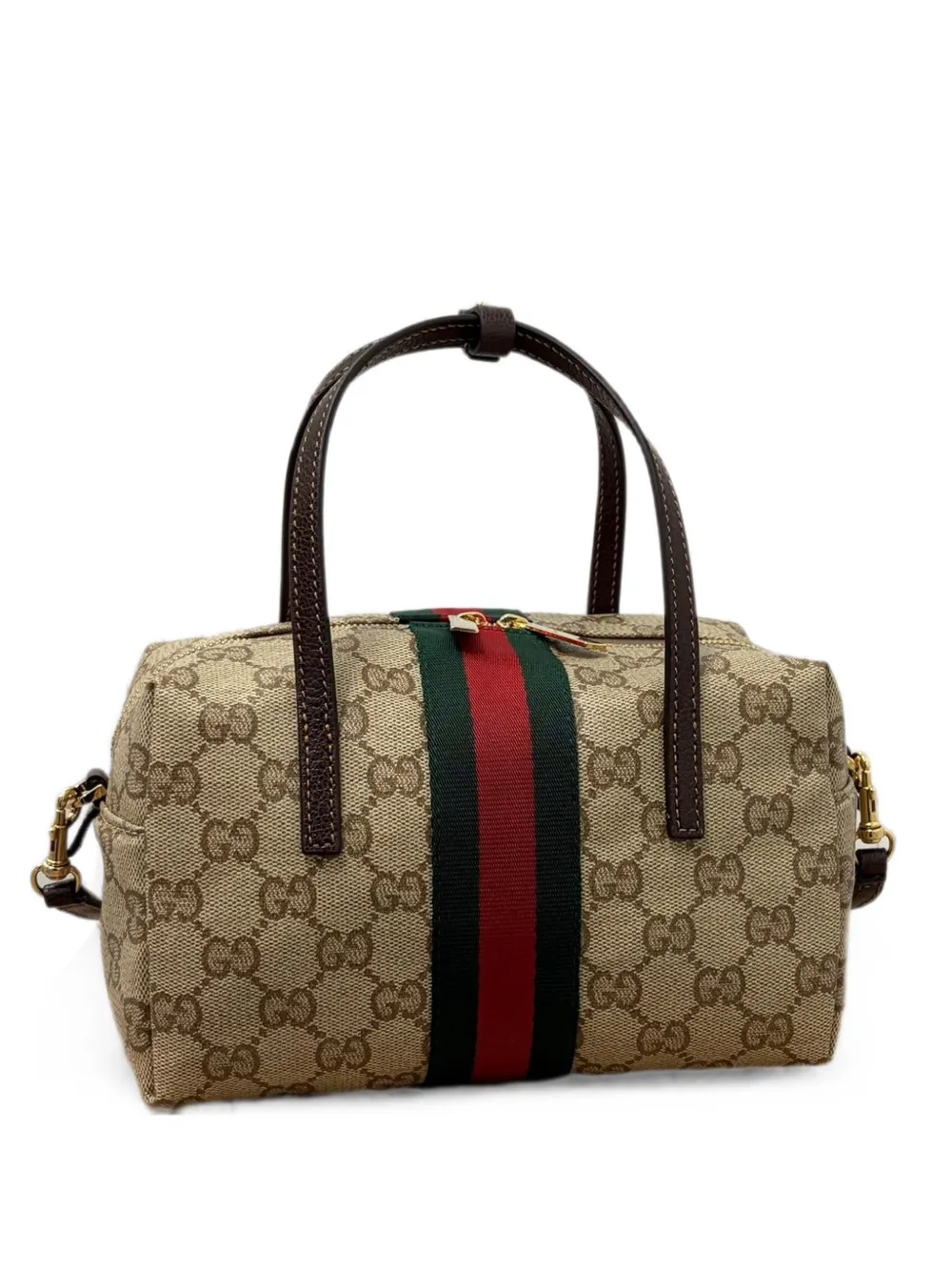 Gucci Mini Boston Gg Supreme Tote Bag In Brown