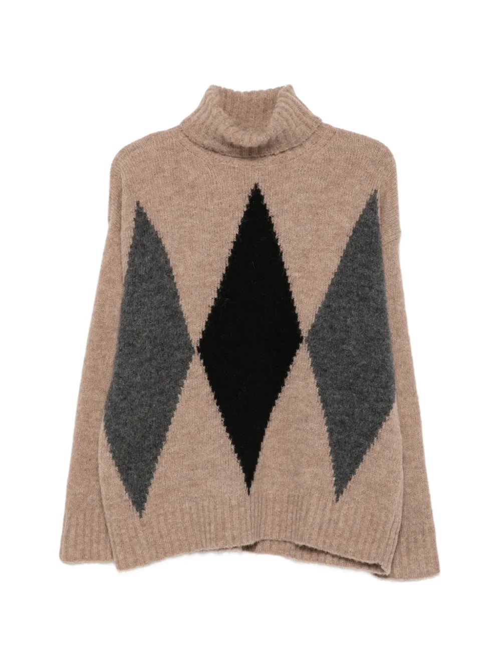 Jucca argyle roll-neck sweater - Toni neutri