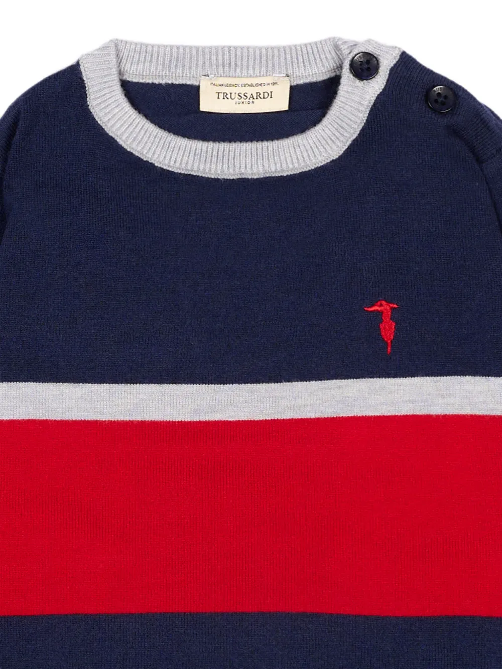 TRUSSARDI JUNIOR Gestreepte trui met knoopsluiting Blauw