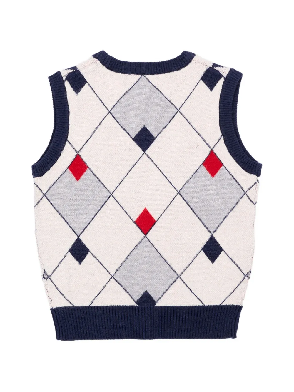 TRUSSARDI JUNIOR Gebreid vest met argyle-patroon en knopen Beige