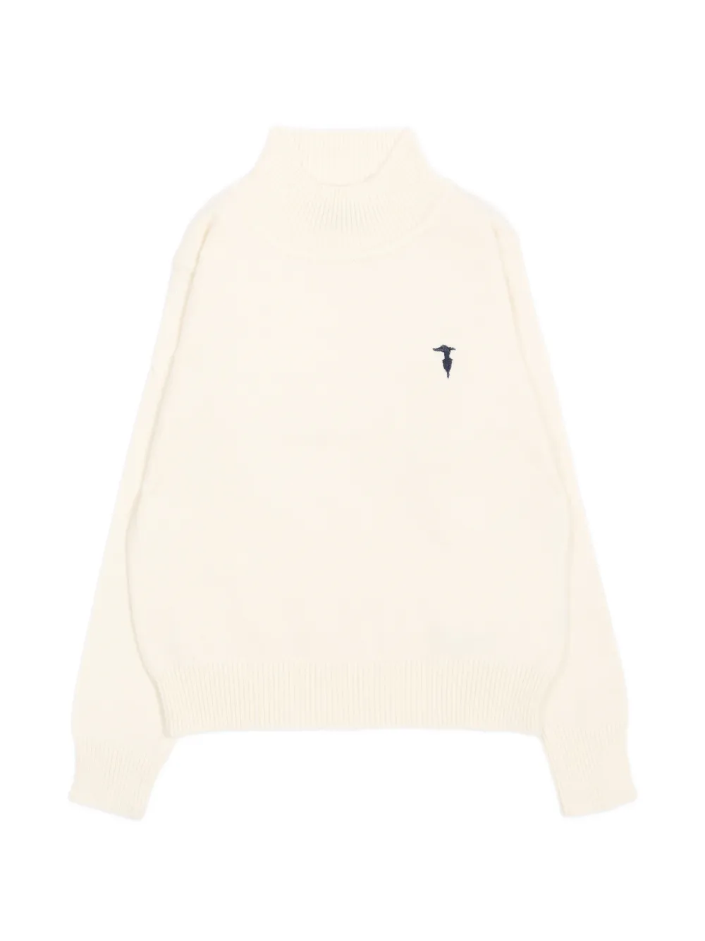 TRUSSARDI JUNIOR logo-embroidered sweater - Toni neutri