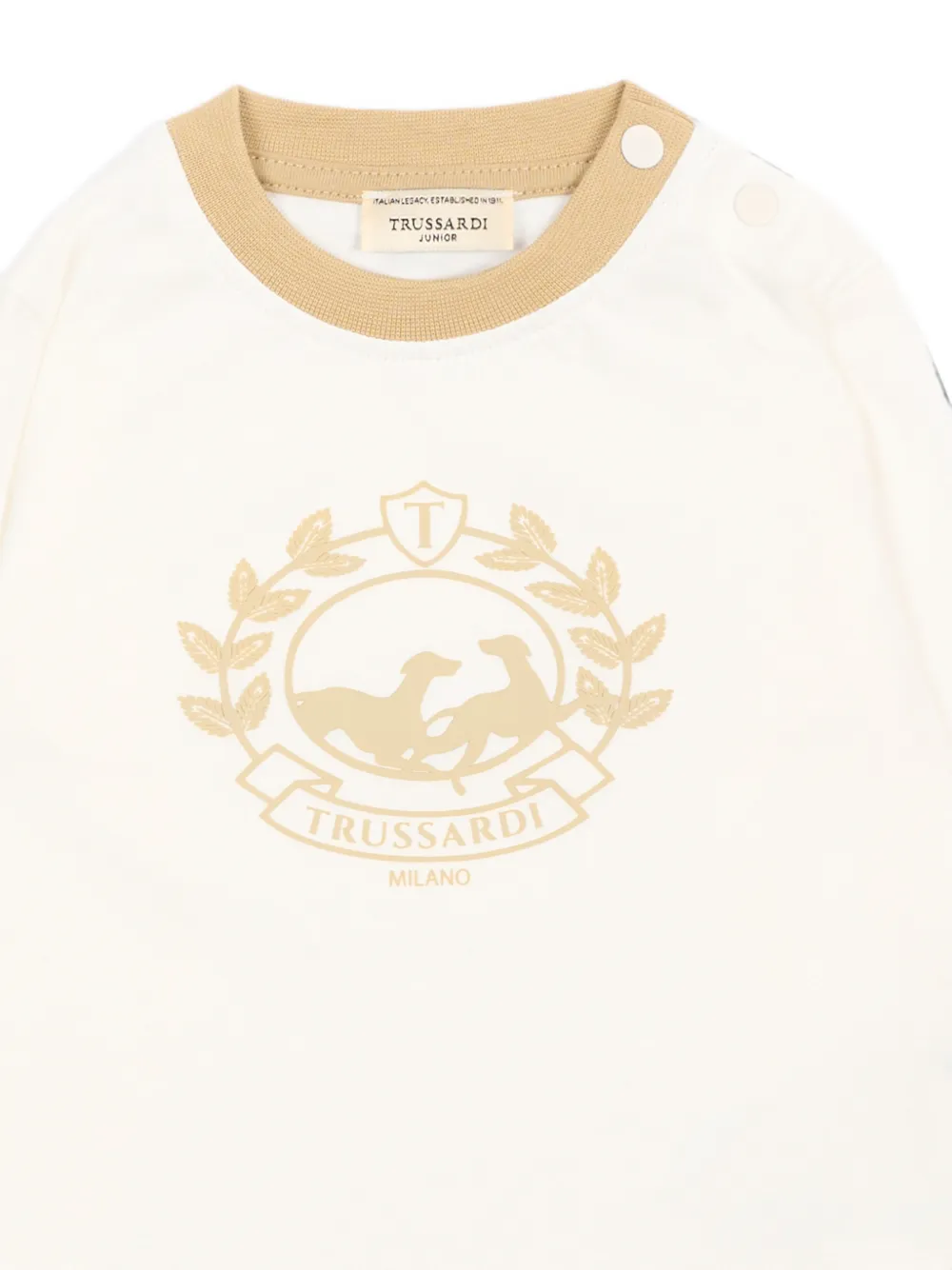 TRUSSARDI JUNIOR T-shirt met lange mouwen en logo-print Beige
