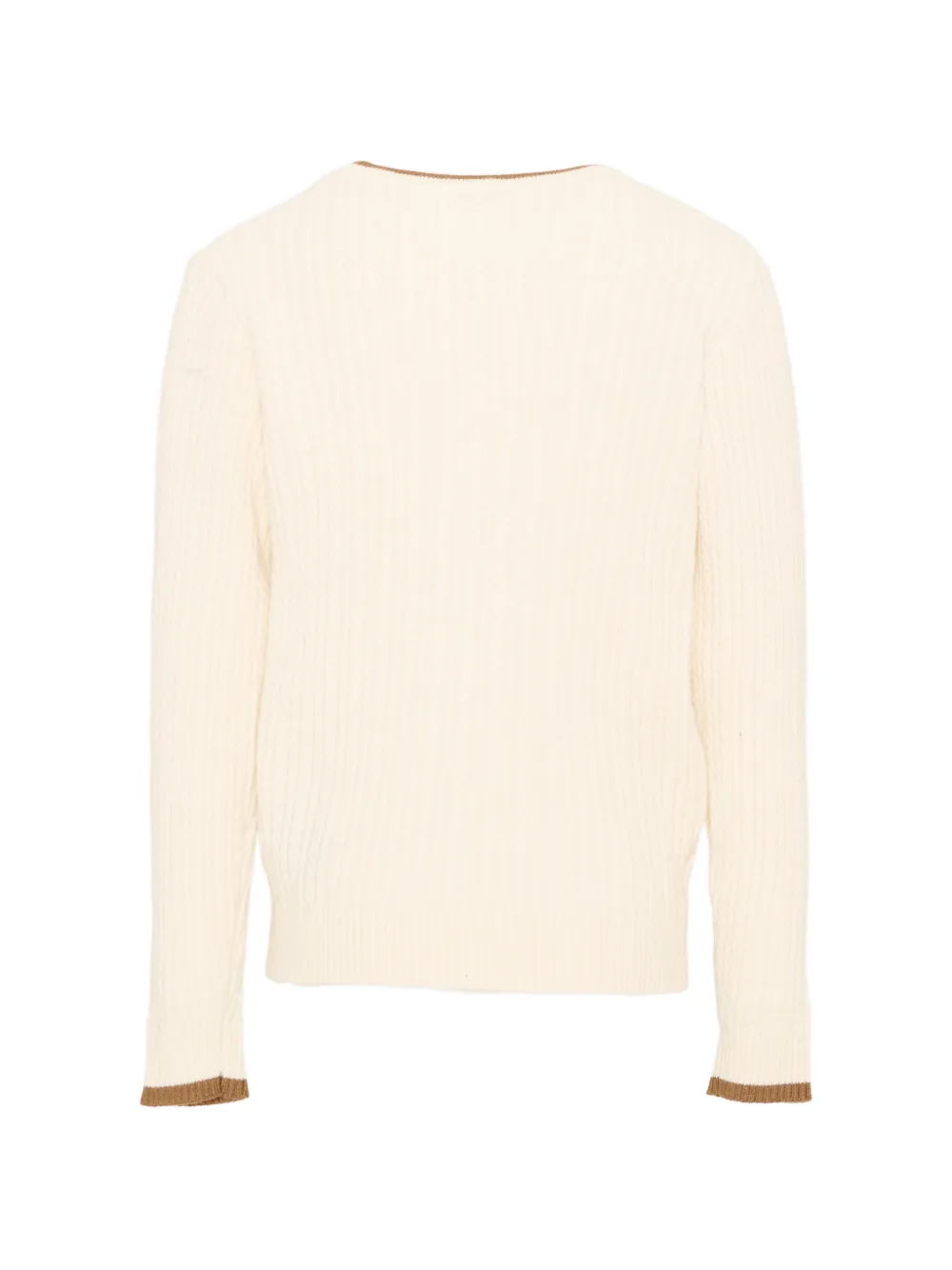 TRUSSARDI JUNIOR Kabelgebreide trui met geborduurd logo Beige