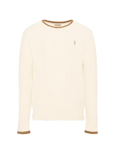 TRUSSARDI JUNIOR cable-knit embroidered-logo sweater