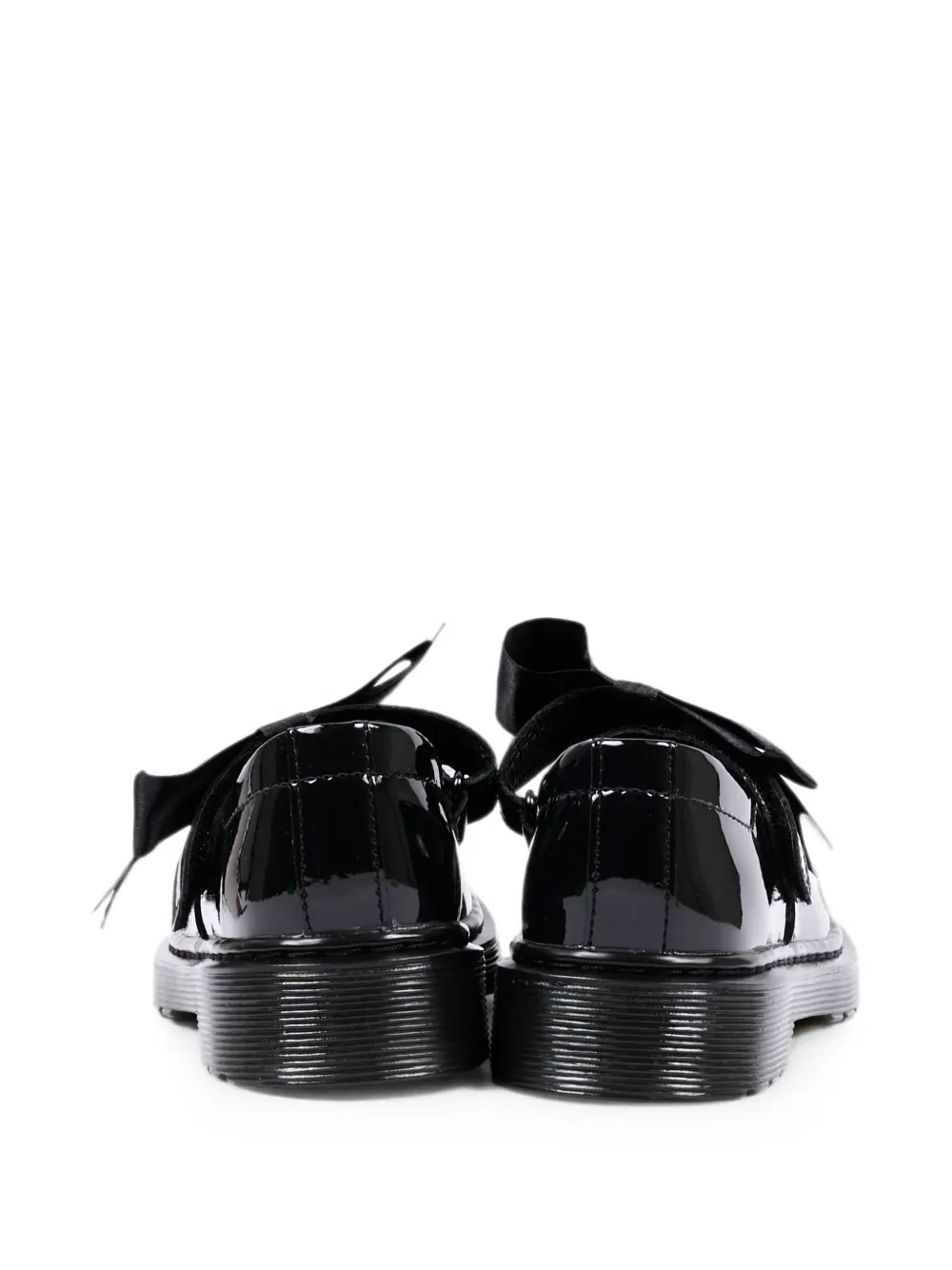 Dr. Martens Kids Maccy II patent-leather bow-detail ballet flats Zwart